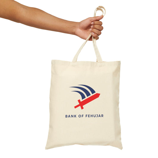 Bank of Fehujar - Canvas Tote Bag with Funny Saying, Perfect Gift for Gamers, Eco-Friendly Shopping Bag, Funny Gift, D&D Accessories