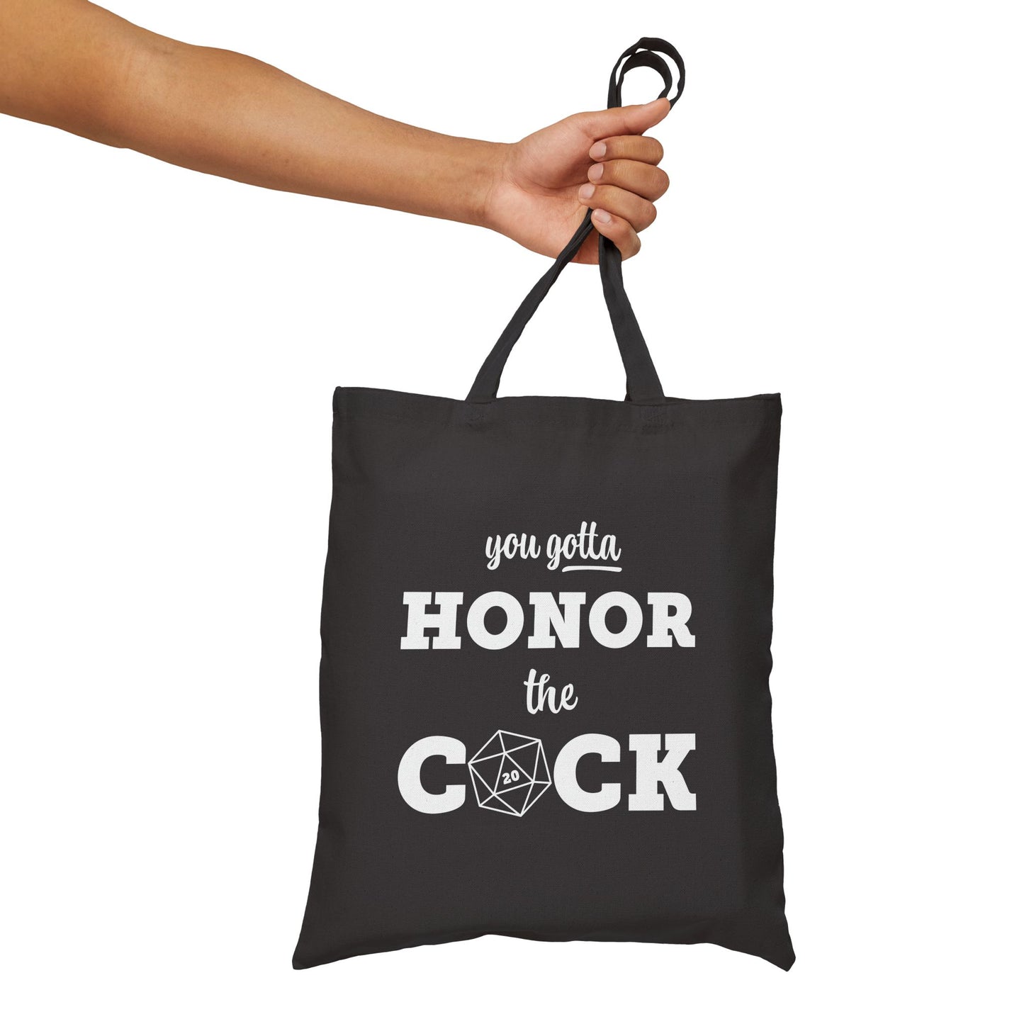 You Gotta Honor the Cock - Canvas Tote Bag with Funny Saying, Perfect Gift for Gamers, Eco-Friendly Shopping Bag, Funny Gift, D&D Accessories